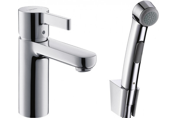 Смеситель Hansgrohe Metris S 31160000 для раковины с гигиеническим душем, однорычажный, хром