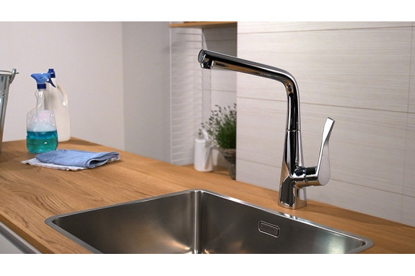 Смеситель Hansgrohe Metris 14822000 для кухонной мойки однорычажный, хром