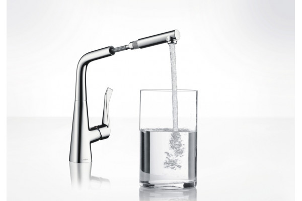 Смеситель Hansgrohe Metris 14821000 для кухонной мойки однорычажный, хром