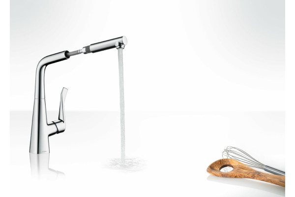 Смеситель Hansgrohe Metris 14821000 для кухонной мойки однорычажный, хром
