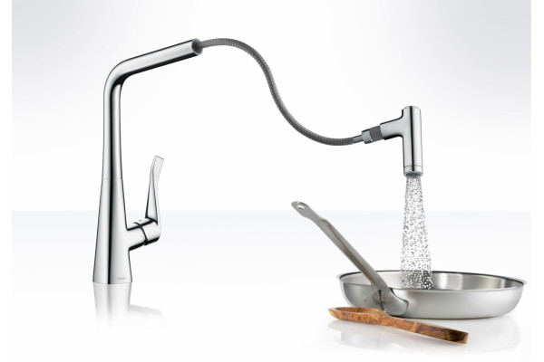 Смеситель Hansgrohe Metris 14820800 для кухонной мойки однорычажный, хром