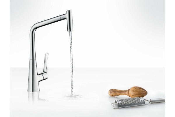Смеситель Hansgrohe Metris 14820000 для кухонной мойки однорычажный, хром