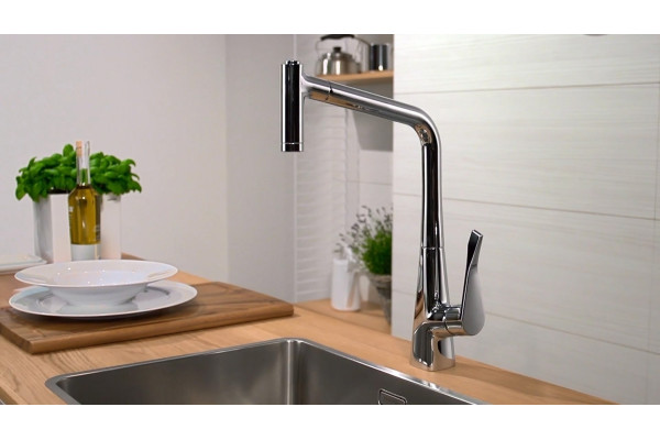 Смеситель Hansgrohe Metris 14820000 для кухонной мойки однорычажный, хром