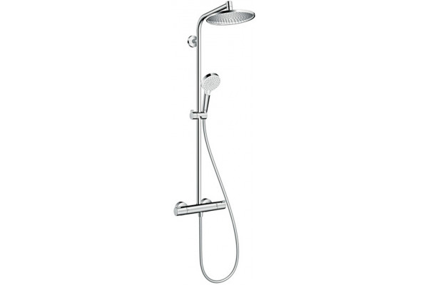 Душевая стойка Hansgrohe Crometta S 240 1jet Showerpipe EcoSmart 27268000 9 л хром, штанга 123.5 см