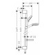 Душевой гарнитур Hansgrohe Crometta Vario 650 26553400 с мыльницей, штанга 66.9 см, шланг 160 см