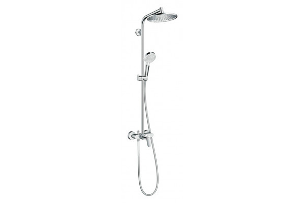 Душевая стойка Hansgrohe Crometta S 240 1jet Showerpipe EcoSmart 27269000 9 л хром, штанга 122.5 см