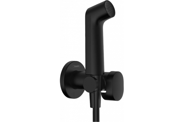 Гигиенический душ Hansgrohe Bidette S 1jet 29232670 со смесителем, матовый черный в современном стиле