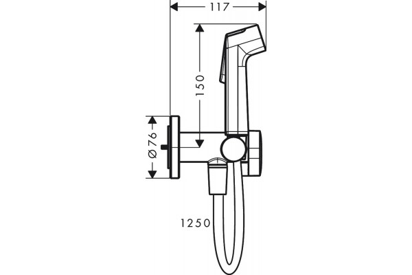 Гигиенический душ Hansgrohe Bidette S 1jet 29232000 со смесителем, хром в современном стиле