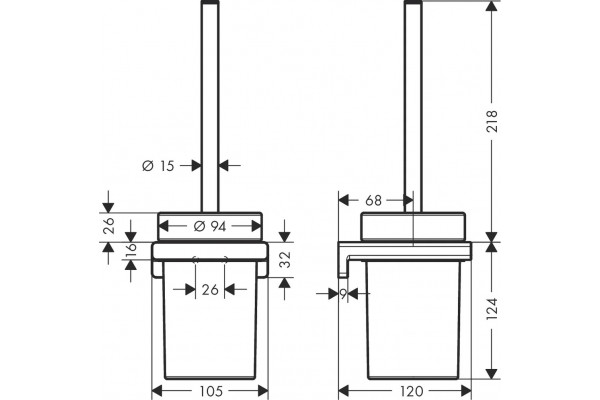 Душевой комплект Hansgrohe Vivenis 32128000 + 26457000 + 75615000 + 41752000 + 41753000 хром, штанга 20.4 см