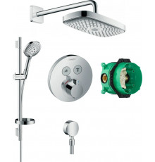 Душевой комплект Hansgrohe Raindance Select E 300 (2 jet) 27385000 + 27802000 + 27506000 + 15743000 штанга 15.1 см