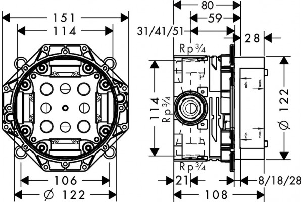 Душевой комплект Hansgrohe Raindance Select E 300 (2 jet) 27385000 + 26620000 + 26457000 + 15708000 штанга 15.1 см