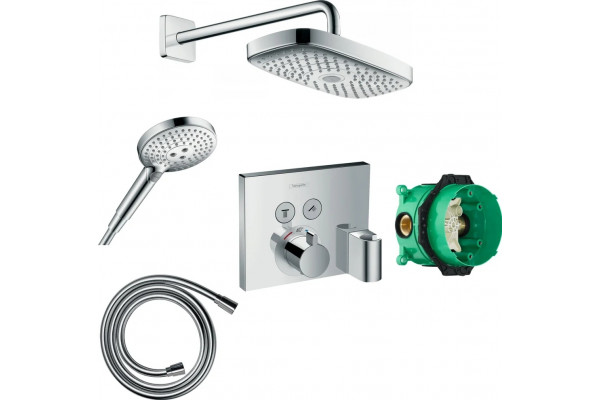 Душевой комплект Hansgrohe Raindance Select E 300 (2 jet) 27385000 + 26530000 + 28272000 + 15765000 штанга 15.1 см
