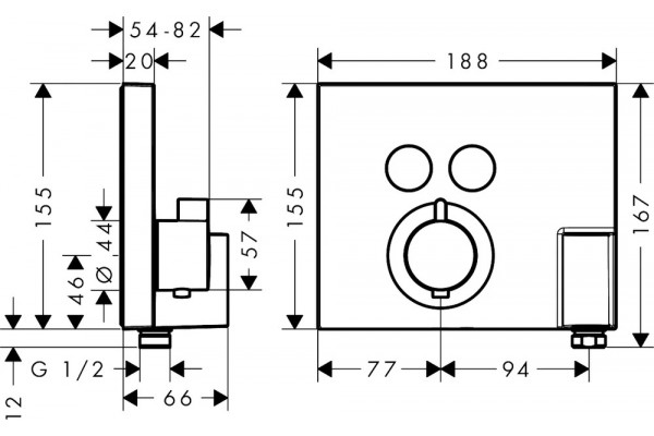 Душевой комплект Hansgrohe Raindance Select E 300 (2 jet) 27385000 + 26530000 + 28272000 + 15765000 штанга 15.1 см