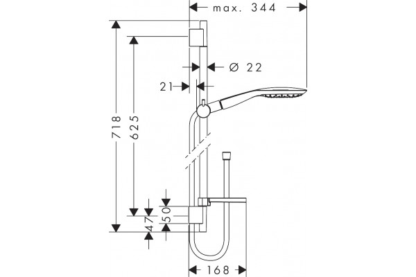 Душевой комплект Hansgrohe Raindance Select E 300 (2 jet) 27385000 + 27856000 + 26457000 + 15763000 штанга 15.1 см