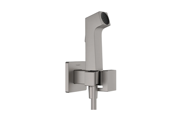 Гигиенический душ Hansgrohe Bidette E 1jet 29233340 со смесителем, шлифованный черный хром, цвет темный хром