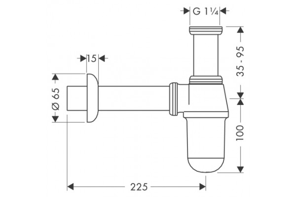 Сифон для раковины Hansgrohe 52053000 хром