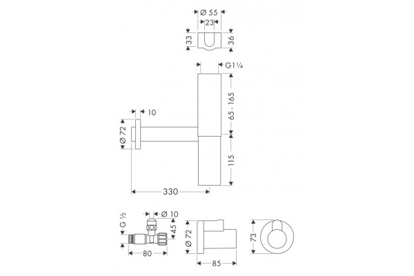 Сифон для раковины Hansgrohe Flowstar 52120000 хром