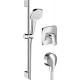 Душевой комплект Hansgrohe Logis 71605000 смеситель + душевой гарнитур + шланговое подключение хром,  в современном стиле