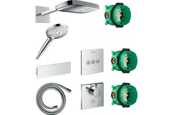 Душевой комплект Hansgrohe Raindance Select E 300 (3 jet) 26468000 + 26530000 + 28272000 + 26456000 + 15760000 + 15764000 хром