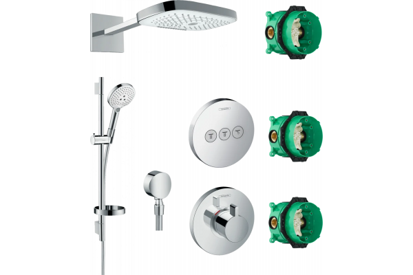 Душевой комплект Hansgrohe Raindance Select E 300 (3 jet) 26468400 + 26630400 + 27506000 + 15741000 + 15745000 хром