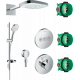 Душевой комплект Hansgrohe Raindance Select E 300 (3 jet) 26468400 + 26630400 + 27506000 + 15741000 + 15745000 хром