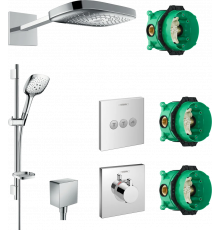 Душевой комплект Hansgrohe Raindance Select E 300 (3 jet) 26468000 + 27856000 + 26455000 + 15760000 + 15764000 хром