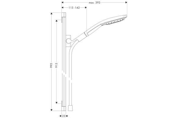 Душевой комплект Hansgrohe Raindance Select E 300 (2 jet) 27385000 + 26626000 + 26455000 + 15763000 штанга 15.1 см