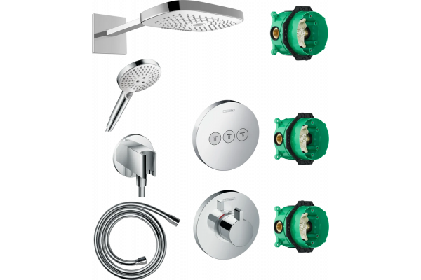 Душевой комплект Hansgrohe Raindance Select E 300 (3 jet) 26468400 + 26530400 + 26487000 + 28276000 + 15741000 + 15745000 хром