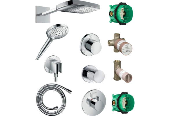 Душевой комплект Hansgrohe Raindance Select E 300 (3 jet) 26468000 + 26530000 + 26487000 + 28276000 + 15932000 + 15972000 хром