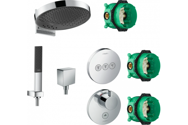 Душевой комплект Hansgrohe Rainfinity 360 (3 jet) 26234000 + 26857000 + 26455000 + 15742000 + 15745000 хром