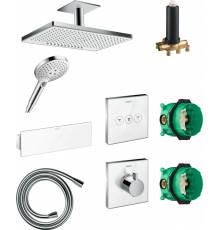 Душевой комплект Hansgrohe Rainmaker Select 460 (2 jet) 24004400 + 26530400 + 28272000 + 26456400 + 15734400 + 15736400 штанга 17.8 см