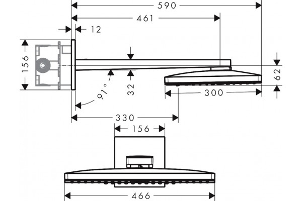 Душевой комплект Hansgrohe Rainmaker Select 460 (2 jet) 24005400 + 26530400 + 28272000 + 26456400 + 15734400 + 15736400 цвет белый