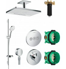 Душевой комплект Hansgrohe Rainmaker Select 460 (2 jet) 24004400 + 24010180 + 26631400 + 27506000 + 15741000 + 15745000 штанга 17.8 см
