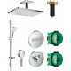 Душевой комплект Hansgrohe Rainmaker Select 460 (2 jet) 24004400 + 24010180 + 26631400 + 27506000 + 15741000 + 15745000 штанга 17.8 см
