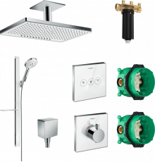 Душевой комплект Hansgrohe Rainmaker Select 460 (2 jet) 24004400 + 27648400 + 26455000 + 15734400 + 15736400 штанга 17.8 см