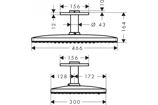 Душевой комплект Hansgrohe Rainmaker Select 460 (2 jet) 24004400 + 27648400 + 26455000 + 15760000 + 15764000 штанга 17.8 см