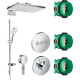 Душевой комплект Hansgrohe Rainmaker Select 460 (2 jet) 24005400 + 26631400 + 27506000 + 15741000 + 15745000 хром