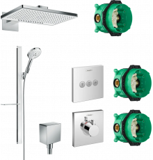 Душевой комплект Hansgrohe Rainmaker Select 460 (2 jet) 24005400 + 27648400 + 26455000 + 15760000 + 15764000 хром