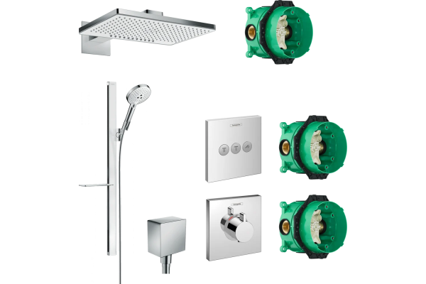 Душевой комплект Hansgrohe Rainmaker Select 460 (2 jet) 24005400 + 27648400 + 26455000 + 15760000 + 15764000 хром