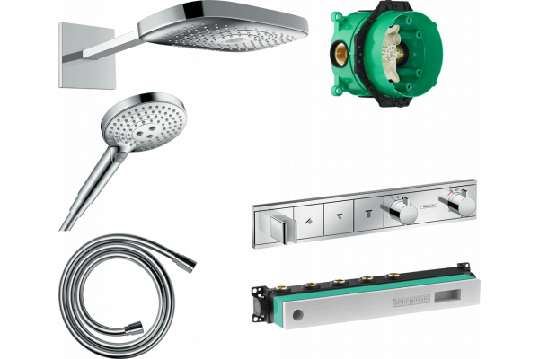 Душевой комплект Hansgrohe Rainmaker Select 300 E 300 (3 jet) 26468000 + 26530000 + 28272000 + 15356000 штанга 15.1 см