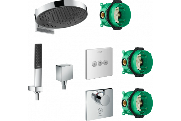 Душевой комплект Hansgrohe Rainfinity 360 (3 jet) 26234000 + 26857000 + 26455000 + 15761000 + 15764000 хром