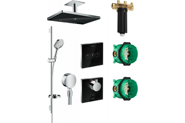Душевой комплект Hansgrohe Rainmaker Select 460 (3 jet) 24006600 + 26631000 + 27506000 + 15735600 + 15736600 штанга 17.8 см