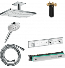 Душевой комплект Hansgrohe Rainmaker Select 460 (2 jet) 24004400 + 26530400 + 28272000 + 15356400 штанга 17.8 см