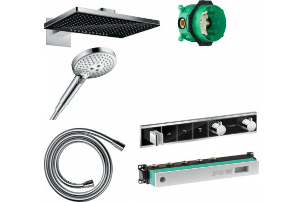 Душевой комплект Hansgrohe Rainmaker Select 460 (2 jet) 24005600 + 26530000 + 28272000 + 15356600 цвет серый, штанга 8.2 см