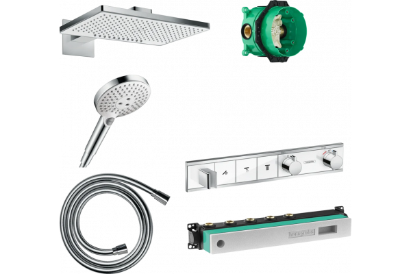 Душевой комплект Hansgrohe Rainmaker Select 460 (2 jet) 24005400 + 26530400 + 28272000 + 15356400 штанга 15.1 см