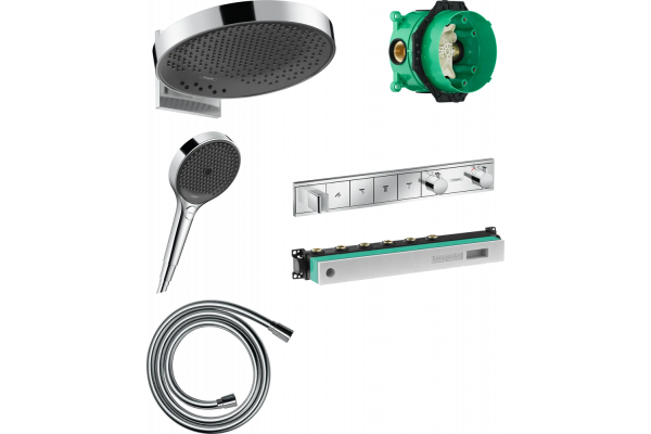Душевой комплект Hansgrohe Rainfinity 360 (3 jet) 26234000 + 26864000 + 28272000 + 15357000 + 15312180 штанга 15.1 см