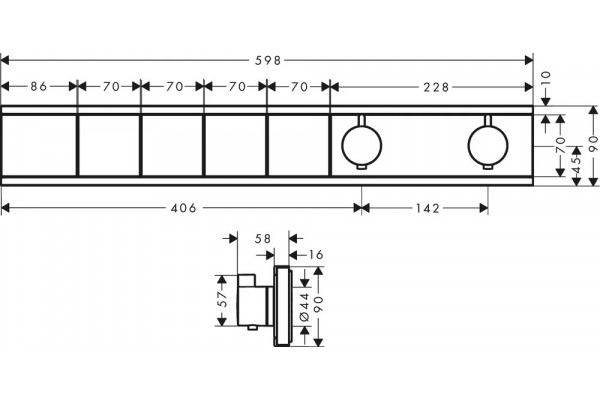 Душевой комплект Hansgrohe Rainfinity 250 (3 jet) 26232000 + 26864000 + 28272000 + 15357000 + 15312180 штанга 15.1 см
