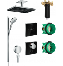 Душевой комплект Hansgrohe Rainmaker Select 460 (3 jet) 24006600 + 26626000 + 27506000 + 15735600 + 15736600 штанга 17.8 см