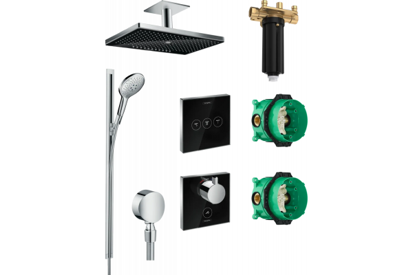 Душевой комплект Hansgrohe Rainmaker Select 460 (3 jet) 24006600 + 26626000 + 27506000 + 15735600 + 15736600 штанга 17.8 см