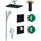 Душевой комплект Hansgrohe Rainmaker Select 460 (3 jet) 24006600 + 26626000 + 27506000 + 15735600 + 15736600 штанга 17.8 см